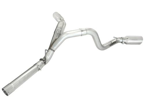 aFe Power - 49-04043-P | AFE Power ATLAS 4 IN Aluminized Steel DPF-Back Exhaust System w/Polished Tip (2011-2016 Silverado, Sierra 2500 HD, 3500 HD V8-6.6L td)