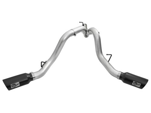 aFe Power - 49-04080-B | AFE Power ATLAS 4 IN Aluminized Steel DPF-Back Exhaust System w/Black Tip (2016-2016 Silverado, Sierra 2500 HD, 3500 HD V8-6.6L td)