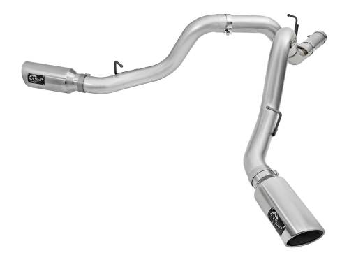 aFe Power - 49-04080-P | AFE Power ATLAS 4 IN Aluminized Steel DPF-Back Exhaust System w/Polished Tip (2016-2016 Silverado, Sierra 2500 HD, 3500 HD V8-6.6L td)