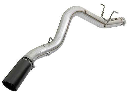 aFe Power - 49-04085-B | AFE Power ATLAS 4 IN Aluminized Steel DPF-Back Exhaust System w/Black Tip (2017-2019 Silverado, Sierra 2500 HD, 3500 HD V8-6.6L td)