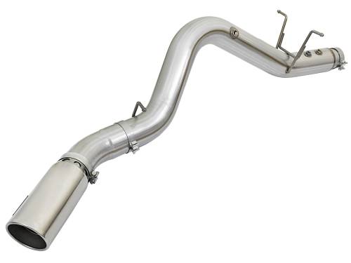 aFe Power - 49-04085-P | AFE Power ATLAS 4 IN Aluminized Steel DPF-Back Exhaust System w/ Polished Tip (2017-2019 Silverado, Sierra 2500 HD, 3500 HD V8-6.6L td)