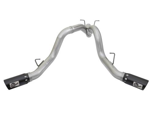 aFe Power - 49-04086-B | AFE Power ATLAS 4 IN Aluminized Steel DPF-Back Exhaust System w/ Black Tip (2017-2019 Silverado, Sierra 2500 HD, 3500 HD V8-6.6L td)