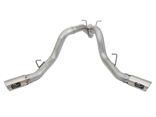 aFe Power - 49-04086-P | AFE Power ATLAS 4 IN Aluminized Steel DPF-Back Exhaust System w/ Polished Tip (2017-2019 Silverado, Sierra 2500 HD, 3500 HD V8-6.6L td)