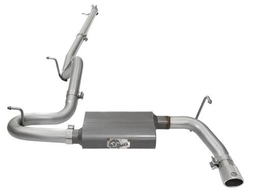 aFe Power - 49-08044-1P | AFE Power Scorpion 2-1/2 IN Aluminized Steel Cat-Back Exhaust System w/ Polished Tip (2007-2018 Wrangler JK V6-3.6L/3.8L)