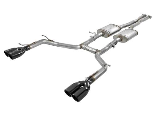 aFe Power - 49-32067-B | AFE Power MACH Force-Xp 2-1/2 IN 304 Stainless Steel Cat-Back Exhaust System w/ Black Tips (2015-2023 Challenger V6-3.6L)