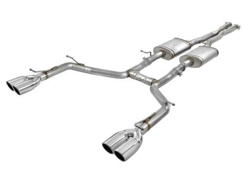 aFe Power - 49-32067-P | AFE Power MACH Force-Xp 2-1/2 IN 304 Stainless Steel Cat-Back Exhaust w/ Polished Tips (2015-2023 Challenger V6-3.6L)