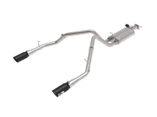 aFe Power - 49-32081-B | AFE Power Gemini XV 3 IN 304 Stainless Steel Cat-Back Exhaust System w/ Cut-Out Black (2019-2024 1500 V8-5.7L)