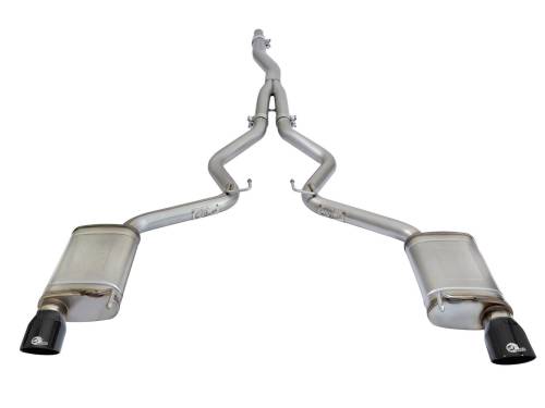 aFe Power - 49-33084-B | AFE Power MACH Force-Xp 3 IN to 2-1/2 IN Stainless Steel Cat-Back Exhaust w/ Black Tip (2015-2021 Mustang L4-2.3L t)