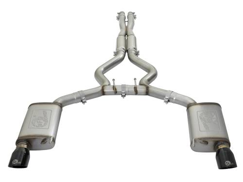 aFe Power - 49-33087-B | AFE Power MACH Force-Xp 304 Stainless Steel Cat-Back Exhaust w/ Resonator Black Tip (2015-2017 Mustang V8-5.0L/V6-3.7L)