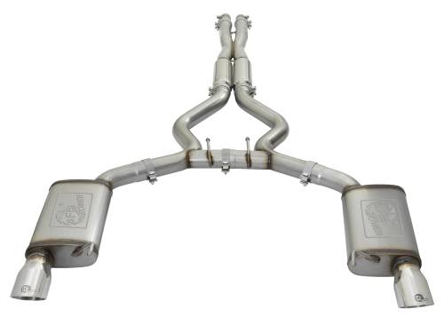 aFe Power - 49-33087-P | AFE Power MACH Force-Xp 304 Stainless Steel Cat-Back Exhaust w/ Resonator Polished Tip (2015-2017 Mustang V8-5.0L/V6-3.7L)