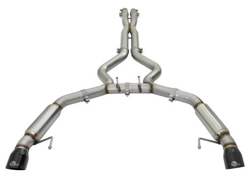 aFe Power - 49-33088-B | AFE Power MACH Force-Xp 304 Stainless Steel Cat-Back Exhaust System w/ Muffler Black Tip (2015-2017 Mustang V8-5.0L/V6-3.7L)