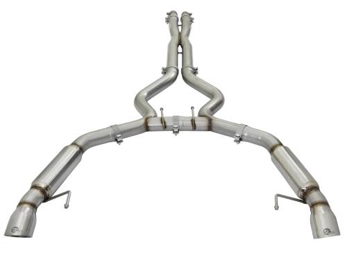 aFe Power - 49-33088-P | AFE Power MACH Force-Xp 304 Stainless Steel Cat-Back Exhaust System w Muffler Polished Tip (2015-2017 Mustang V8-5.0L/V6-3.7L)