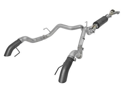 aFe Power - 49-33095-B | AFE Power MACH Force-Xp Cat-Back Exhaust System w/ Dual Hi-Tuck Black Tips  (2017-2019 F150 Pickup V6-3.5L tt)