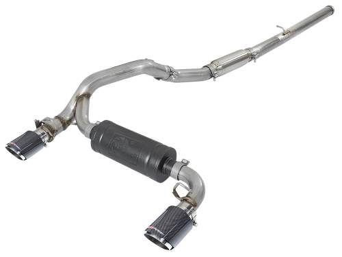 aFe Power - 49-33103-C | AFE Power Takeda 3 IN 304 Stainless Steel Cat-Back Exhaust System w/ Carbon Fiber Tip (2016-2018 Focus RS L4-2.3L t)