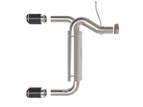 aFe Power - 49-33137-C | AFE Power Vulcan Series 3 IN to 2-1/2 IN Stainless Steel Axle-Back Exhaust System Carbon (2021-2024 Bronco L4-2.3L t/V6-2.7L tt)