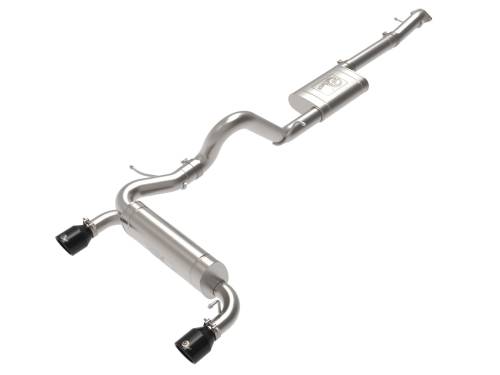 aFe Power - 49-33138-B | AFE Power Vulcan Series 3 IN to 2-1/2 IN Stainless Steel Cat-Back Exhaust System Black (2021-2024 Bronco L4-2.3L t/V6-2.7L tt)