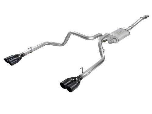 aFe Power - 49-34104-B | AFE Power Vulcan Series 304 Stainless Steel Cat-Back Exhaust System w/ Black Tip (2019-2024 Silverado, Sierra 1500 V6-4.3L/V8-5.3L)