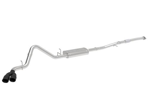 aFe Power - 49-34109-B | AFE Power Vulcan Series 3 IN 304 Stainless Steel Cat-Back Exhaust System w/ Black Tips (2019-2024 Silverado, Sierra 1500 L4-2.7L t)