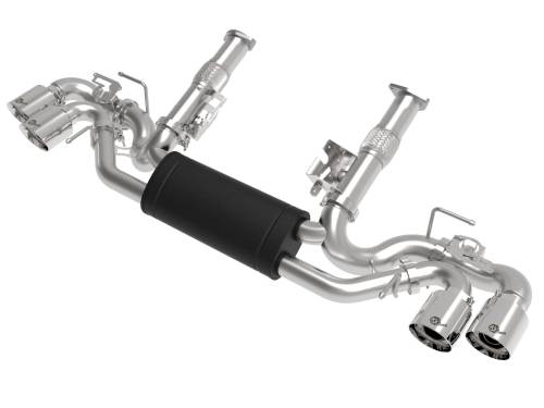 aFe Power - 49-34124-P | AFE Power MACH Force-Xp 304 Stainless Steel Cat-Back Exhaust w/ Muffler Polished (w/ NPP) (2020-2024 Corvette C8 V8-6.2L)