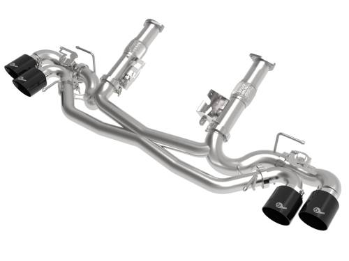 aFe Power - 49-34124NM-B | AFE Power MACH Force-Xp 304 Stainless Steel Cat-Back Exhaust w/o Muffler Black (w/ NPP) (2020-2024 Corvette C8 V8-6.2L)