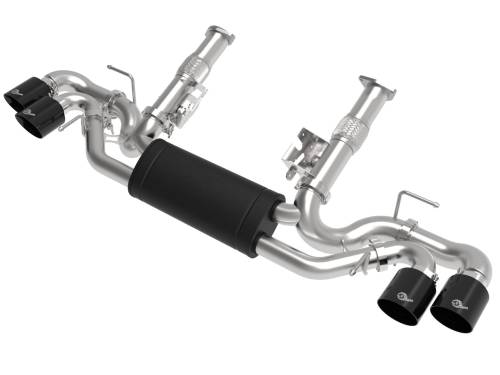 aFe Power - 49-34127-B | AFE Power MACH Force-Xp 304 Stainless Steel Cat-Back Exhaust w/ Muffler Black (No NPP) (2020-2024 Corvette C8 V8-6.2L)