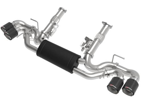 aFe Power - 49-34127-C | AFE Power MACH Force-Xp 304 Stainless Steel Cat-Back Exhaust w/ Muffler Carbon (No NPP) (2020-2024 Corvette C8 V8-6.2L)