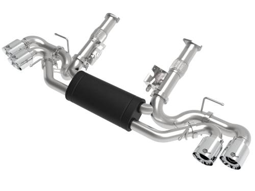 aFe Power - 49-34127-P | AFE Power MACH Force-Xp 304 Stainless Steel Cat-Back Exhaust w/ Muffler Polished (No NPP) (2020-2024 Corvette C8 V8-6.2L)