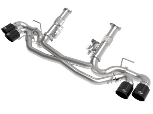 aFe Power - 49-34127NM-B | AFE Power MACH Force-Xp 304 Stainless Steel Cat-Back Exhaust w/o Muffler Black (No NPP) (2020-2024 Corvette C8 V8-6.2L)