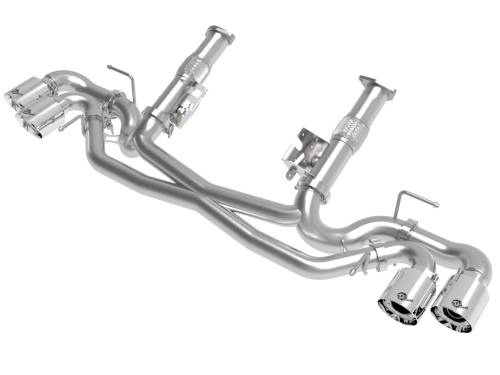 aFe Power - 49-34127NM-P | AFE Power MACH Force-Xp 304 Stainless Steel Cat-Back Exhaust w/o Muffler Polished (No NPP) (2020-2024 Corvette C8 V8-6.2L)