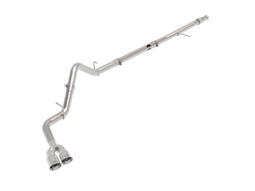 aFe Power - 49-34129-P | AFE Power Rebel XD Series 3 IN 304 Stainless Steel DPF-Back Exhaust w/Dual Polished Tips (2020-2021 Silverado, Sierra 1500 L6-3.0L td)