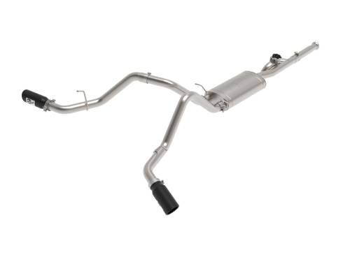 aFe Power - 49-34131-B | AFE Power Gemini XV 3 IN 304 Stainless Steel Cat-Back Exhaust System w/ Cut-Out Black (2009-2018 Silverado, Sierra 1500 V6-4.3/V8-4.8/5.3L)