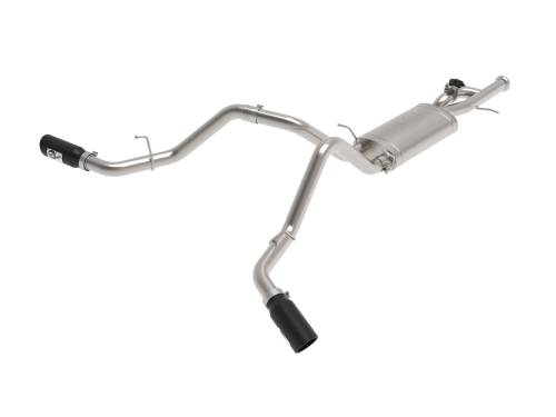 aFe Power - 49-34133-B | AFE Power Gemini XV 3 IN 304 Stainless Steel Cat-Back Exhaust System w/ Cut-Out Black (2009-2018 Silverado, Sierra 1500 V6-4.3/V8-4.8/5.3L)