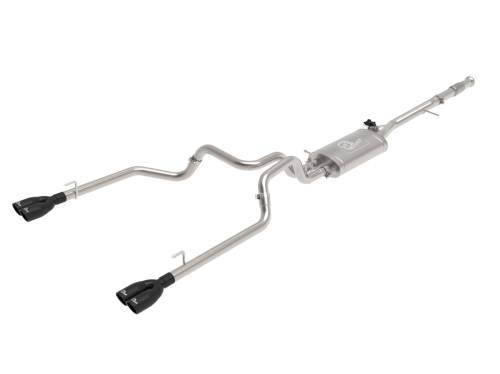 aFe Power - 49-34139-B | AFE Power Gemini XV 3 IN 304 Stainless Steel Cat-Back Exhaust System w/ Cut-Out Black (2019-2024 Silverado, Sierra 1500 V8-5.3L)