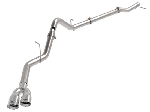 aFe Power - 49-34145-P | AFE Power Rebel XD Series 3 IN 304 Stainless Steel DPF-Back Exhaust w/Dual Polished Tips (2023-2024 Silverado, Sierra 1500 L6-3.0L td)