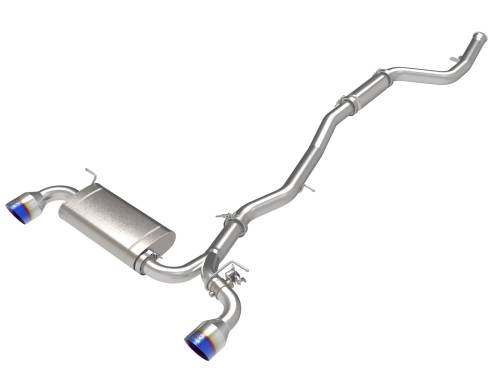 aFe Power - 49-36050-L | AFE Power Takeda 3 IN to 2-1/2 IN 304 Stainless Steel Cat-Back Exhaust System w/ Blue Tip (2021-2024 GR Supra A90 L4-2.0L t)