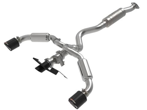 aFe Power - 49-36067-C | AFE Power Gemini XV 3 to 2-1/2 IN 304 Stainless Steel Cat-Back Exhaust w/ Cut-Out Carbon (2023-2024 GR Corolla L3-1.6L t)