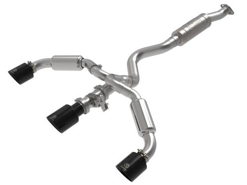 aFe Power - 49-36070-B | AFE Power Gemini XV 3 IN to 2-1/2 IN 304 Stainless Steel Cat-Back Exhaust w/ Cut-Out Black (2023-2024 GR Corolla L3-1.6L t)