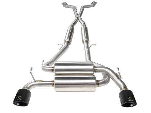 aFe Power - 49-36103-B | AFE Power Takeda 2-1/2 IN 304 Stainless Steel Cat-Back Exhaust System w/ Black Tips (2014-2015 Q60 V6-3.7L)