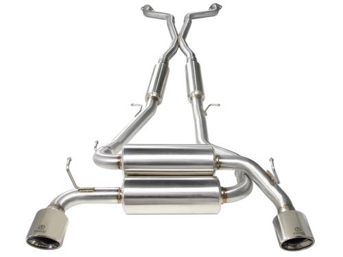 aFe Power - 49-36103-P | AFE Power Takeda 2-1/2 IN 304 Stainless Steel Cat-Back Exhaust System w/ Polished Tips (2014-2015 Q60 V6-3.7L)