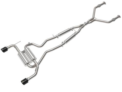 aFe Power - 49-36136-B | AFE Power Takeda 2-1/2 IN 304 Stainless Steel Cat-Back Exhaust System w/ Black Tips (2014-2015 Q50 V6-3.7L)