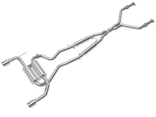 aFe Power - 49-36136-P | AFE Power Takeda 2-1/2 IN 304 Stainless Steel Cat-Back Exhaust System w/ Polished Tips (2014-2015 Q50 V6-3.7L)