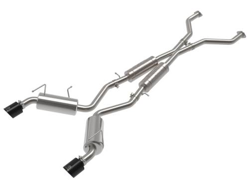 aFe Power - 49-36139-B | AFE Power Takeda 2-1/2 IN 304 Stainless Steel Cat-Back Exhaust w/ Resonator and Black Tip (2009-2020 370Z V6-3.7L)