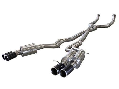 aFe Power - 49-36317-C | AFE Power MACH Force-Xp 3 IN 304 Stainless Steel Cat-Back Exhaust System w/ Carbon Tip (2012-2017 M5 F10 V8-4.4L tt)