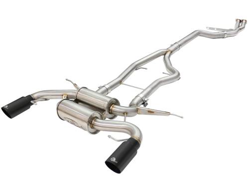 aFe Power - 49-36328-B | AFE Power MACH Force-Xp 3 IN to 2-1/2 IN Stainless Steel Cat-Back Exhaust w/ Black Tip (2011-2013 335i E90/92 L6-3.0L t)