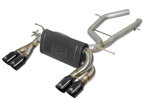 aFe Power - 49-36338-B | AFE Power MACH Force-Xp 2-1/2 IN Stainless Steel Axle Back Exhaust System w/ Black Tips (2015-2020 M3/M4 F80/82/83 L6-3.0L tt)