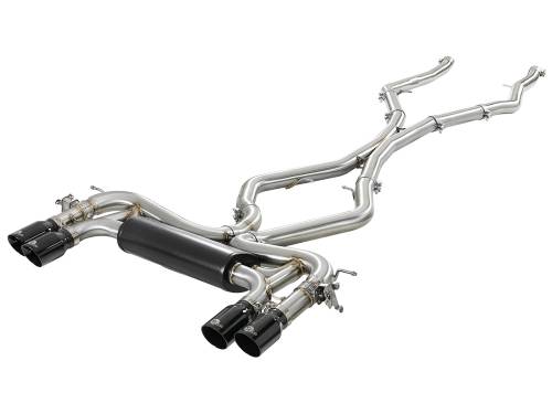 aFe Power - 49-36341-B | AFE Power MACH Force-XP 3-1/2 IN 304 Stainless Steel Cat-Back Exhaust System w/ Black Tip (2015-2018 X5 M F85 V8-4.4L tt)