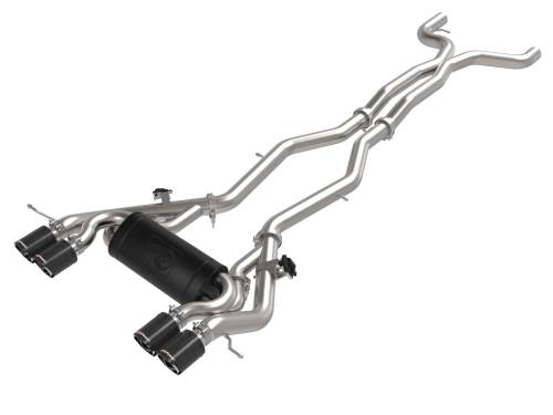 aFe Power - 49-36351-C | AFE Power MACH Force-Xp 3 IN to 2-1/2 IN Stainless Steel Cat-Back Exhaust System Carbon (2021-2024 M3/M4 G80/82 L6-3.0L tt)