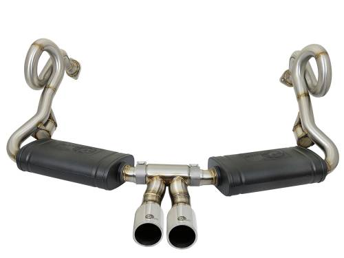 aFe Power - 49-36415-P | AFE Power MACH Force-Xp 2-1/2 IN to 2 IN Stainless Steel Cat-Back Exhaust System Polished (2013-2016 Cayman 981 H6-3.4L)