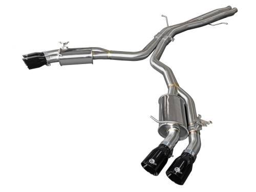 aFe Power - 49-36427-B | AFE Power MACH Force-Xp 3 IN to 2-1/2 IN Stainless Steel Cat-Back Exhaust System Black (2018-2020 RS5 V6-2.9L tt)