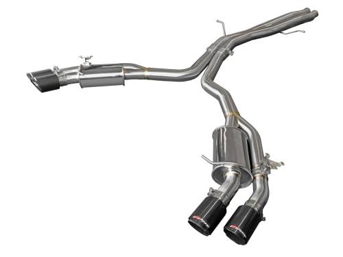 aFe Power - 49-36427-C | AFE Power MACH Force-Xp 3 IN to 2-1/2 IN Stainless Steel Cat-Back Exhaust System Carbon (2018-2020 RS5 V6-2.9L tt)